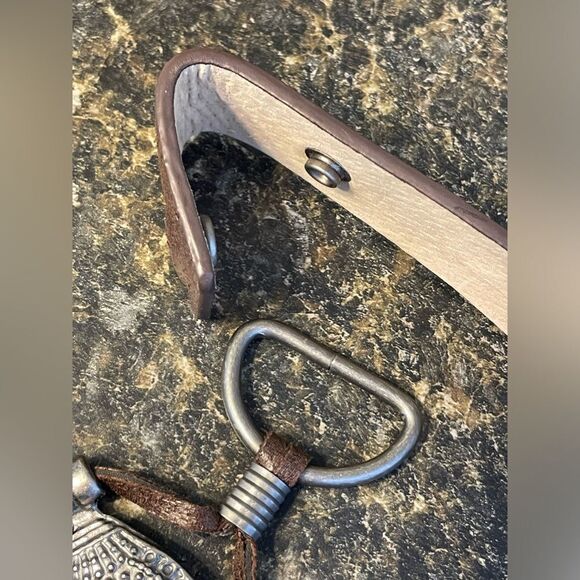 Chico's Vintage Brown Boho Cabochon Studded Belt Size SM - Picture 8 of 10